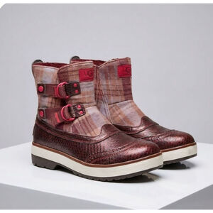 UGG Plaid and Burgundy Winter Boots